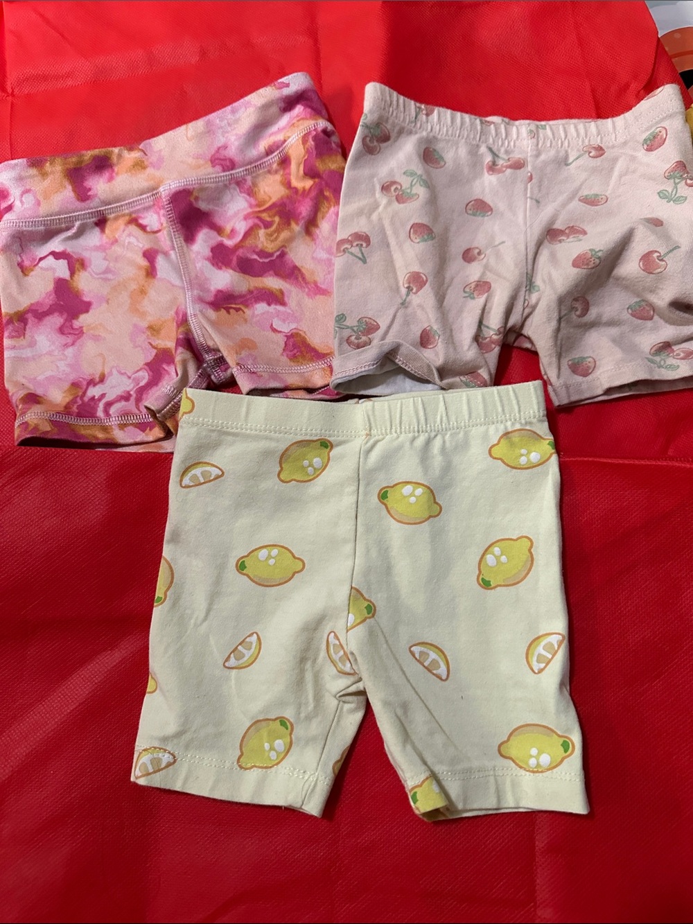 3 or Kids Cotton Lemon Print Bike Shorts - Yellow